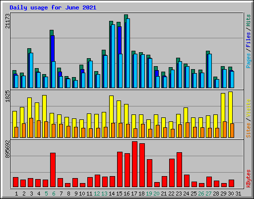 Daily usage for June 2021