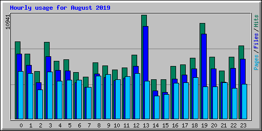 Hourly usage for August 2019